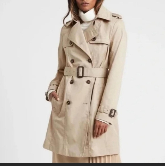 Banana Republic Women's Classic Khaki Trench Coat Size XS Excellent Condition - Picture 11 of 11